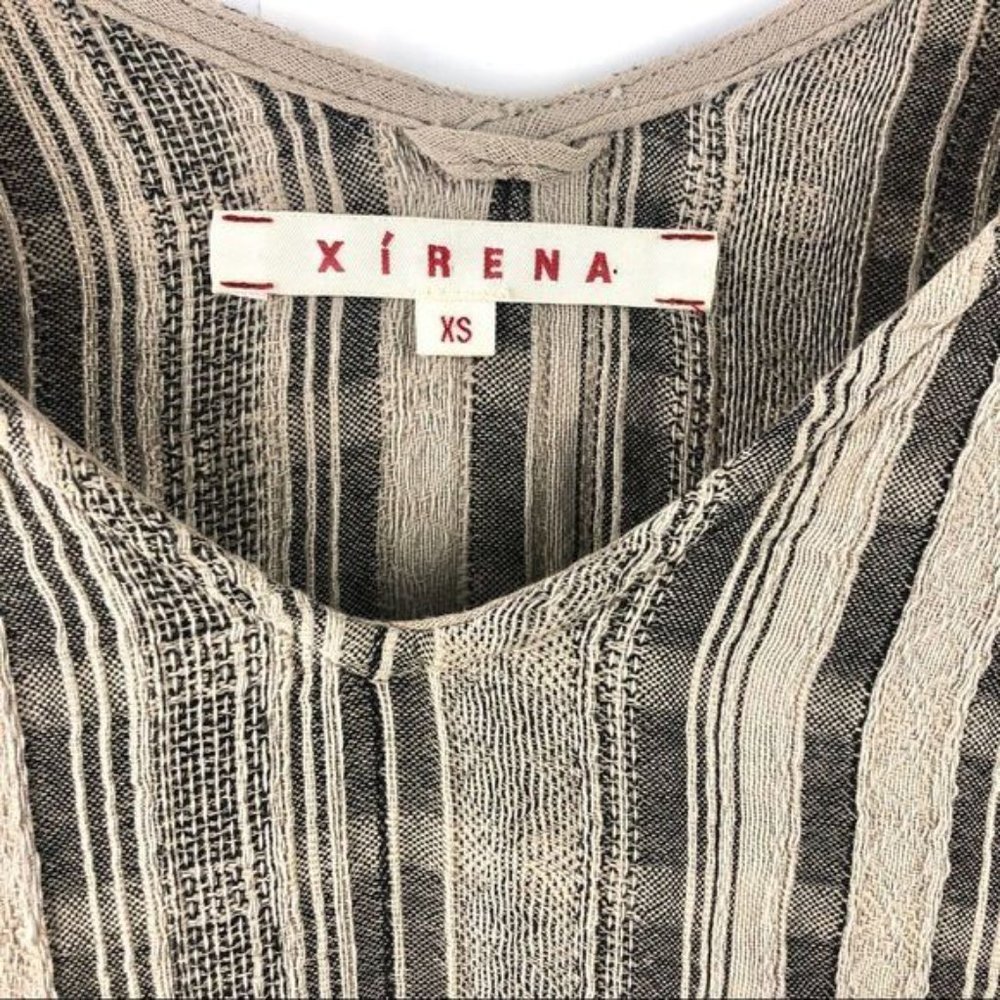 XIRENA Natural Striped Fringed V Neck Coverup - Picture 3 of 4